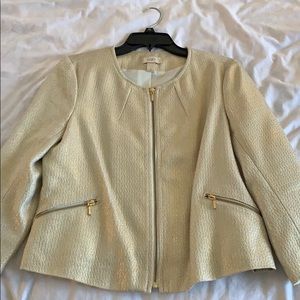 Ann Taylor Loft gold metallic jacket